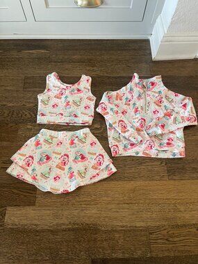 The Magic Box Girls Disney Princess Snowglobe 3-Pc Activewear Set - Size 3/4